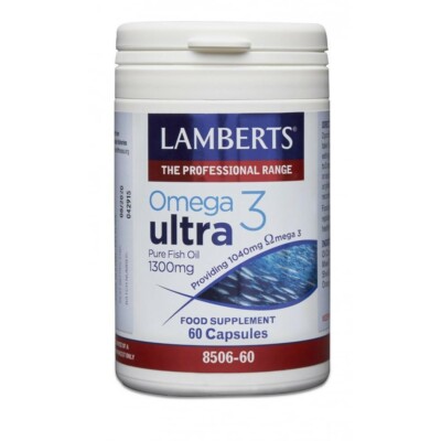 Lamberts Omega 3 Ultra Pure Fish Oil 1300mg caps (60) BBE 04/2028