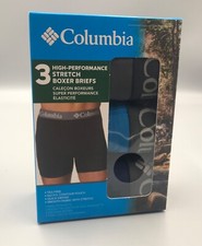 Columbia 3 pack Men's S High Performance Stretch Boxer Briefs Grey/Cobalt/Navy