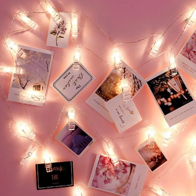 10/20/40 LED Photo Peg Clip Fairy String Light Wedding Hang Picture Party Decor - Image 3 of 4