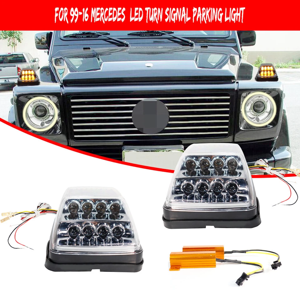 Luces intermitentes delanteras transparentes originales Mercedes-Benz Clase G G55 G500 G550 G63 Foto 2 de 4