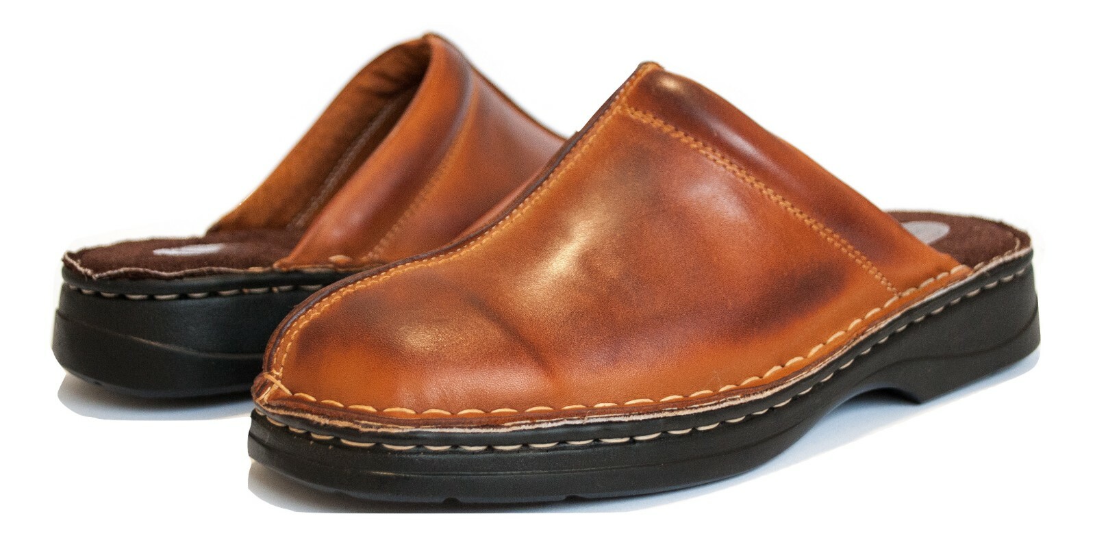 ks30 herren schuhe pantoffel clogs aus leder fur den sommer braun sommerschuhe ebay