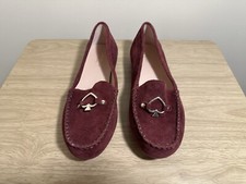 Kate Spade NY Carmen slip on suede loafer shoes burgundy NWOB size 7.5