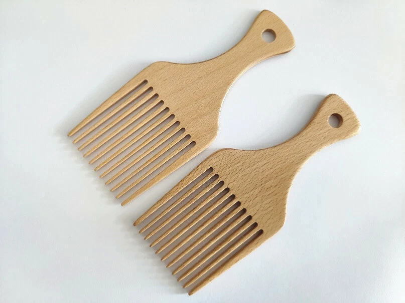 Customize Logo-100pcs Beech Comb Wide Tooth Beard Care Comb Fork Comb pick comb - Image 3 of 4