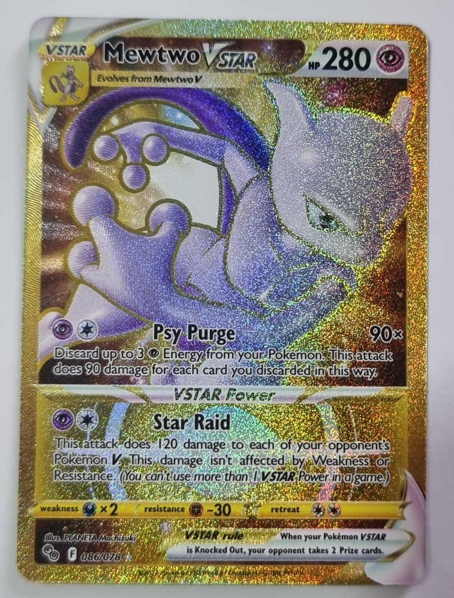Pokmon TCG Mewtwo VSTAR Pokemon GO 086/078 gold effect Secret Rare | eBay