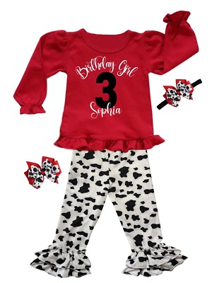COWGIRL BIRTHDAY OUTFIT - RED and BLACK - FARM OUTFIT - COW - FARM BIRTHDAY