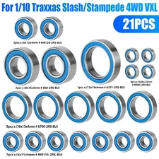 21Pcs For 1/10 Traxxas Slash/Stampede 4WD 4X4 VXL Bearing Kit RC Car Upgrade Set
