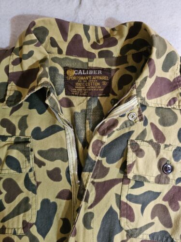 Vintage Caliber Sportsmans Apparel Camo Coverall Full Zip Suit Sz Sm 100% Cotton - Picture 3 of 16