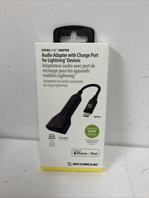 Scosche (I3AAP) Audio Adapter for iPhones - Black Brand New