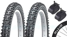 2 Bicycle Tyres Bike Tires - BMX / Mountain Bike - 20 x 2.125 - & Schrader Tubes