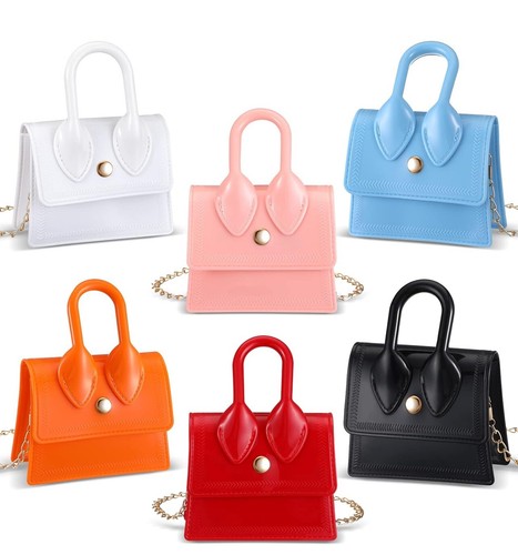 6pc Crossbody Bag Mini Toddler Purse with Signle Handle for Little Girl Kids - Picture 2 of 6