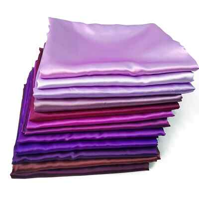1 Meter X 1.48 Meter 58'' Wide Silky Charmeuse Scarf Craft DIY Fabric Purple