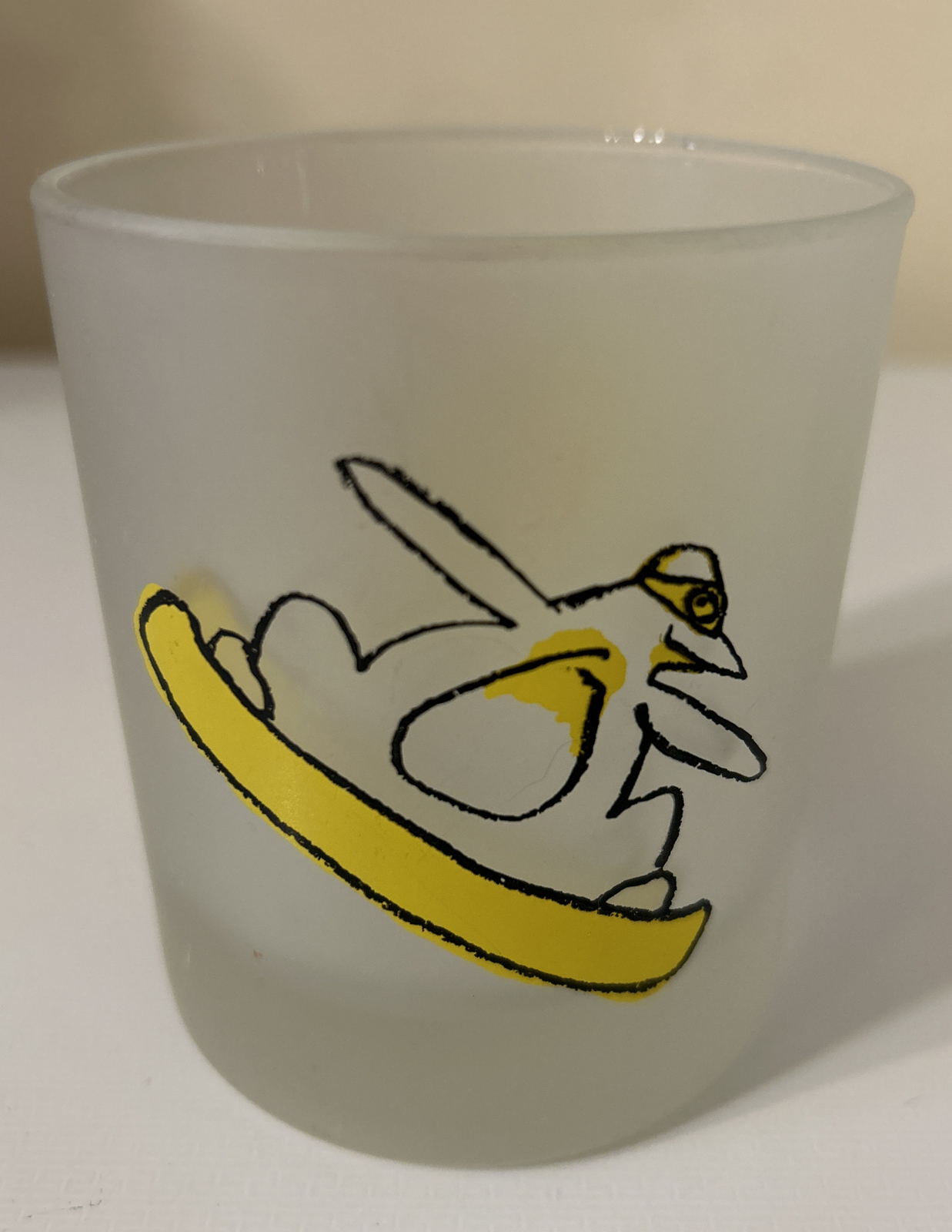 Snowboarding Penguin Frosted Drinking Glass Cocktail Dartington Designs France eBay