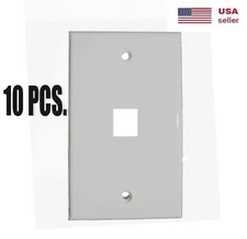 10 Pack Lot - Keystone 2 Hole Port Jack Wall Face Plate Network CAT5e CAT6 White
