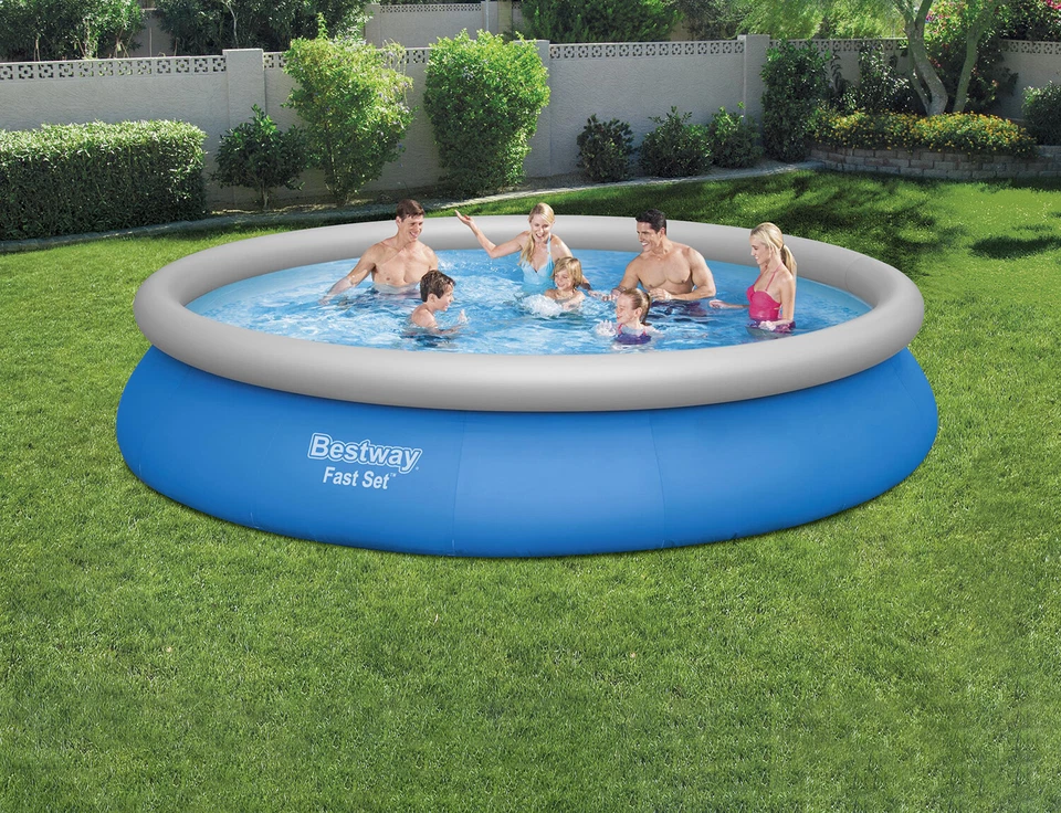 Aufstellpool robuster Gartenpool Frame Pool mit Filterpumpe Blau Ø 457 x 84 cm - Bild 2 von 4