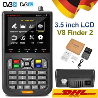 GTMEDIA V8 Finder2 HD Satelliten DVB-S2/S2X Signalfinder LCD 3,5'' Sat Messgerät