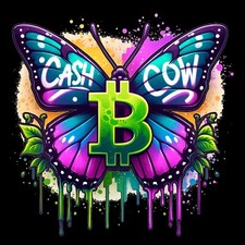 Bitcoin Sticker 4" Cash Cow Graffiti Paint Drip Street Art Colorful Rainbow Punk