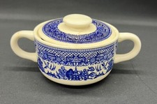 Vintage Blue Willow Transferware Sugar Bowl With Lid