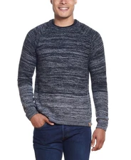 WEATHERPROOF VINTAGE Men's Ombre Roll Crew Sweater sz S Small Black Gray