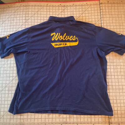 Vintage Shirt Wolves Islip NY Drill Team Sz 4XL Long Island Firefighter Trashed
