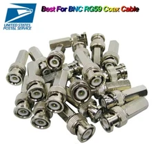 20x Twist On BNC Male Connector for CCTV Security System RG59 Coax Cable Cameras