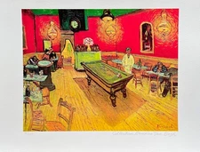 Vincent Van Gogh NIGHT CAFE Estate Signed Limited Edition Giclee Art 12" x 16"