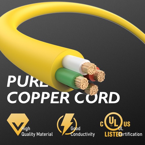 30 Amp RV Generator Adapter Cord L14-30P 14-50R 12 Inch STW 10 Gauge Twist Lock - Picture 7 of 9