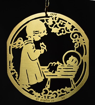 ''Cradle'' Brass Ornament by Kristin Kjorlaug