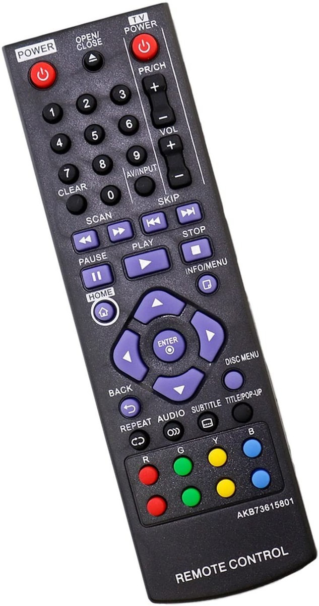 AKB73615801 Remote Control fit for LG Blu-Ray Disc DVD