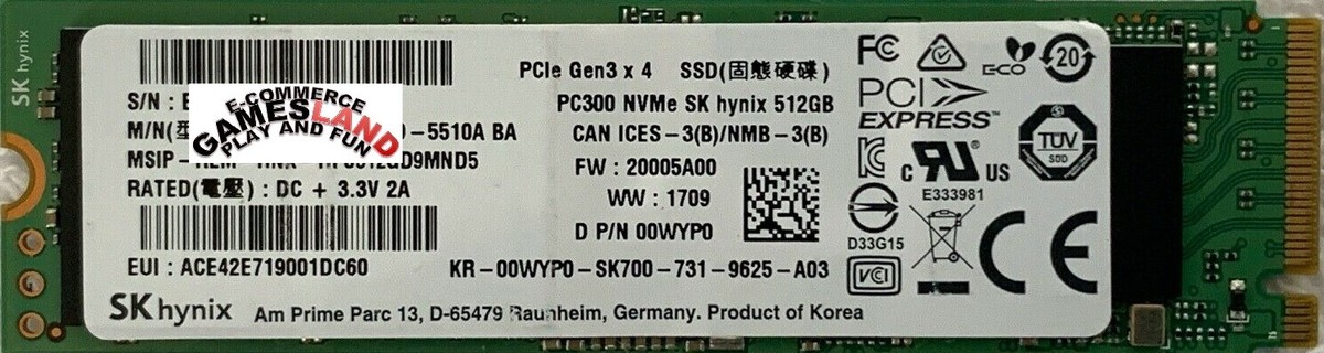 HYNIX PC300 SSD 512GB 2280 M.2 NVMe PCI-EXPRESS NUOVO BULK