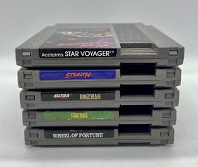LOT OF 5 Nintendo NES Game Cartridges - Star Voyager Stealth Kings Beach FB