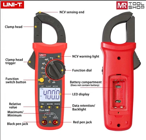 UNI-T UT202A+ Digital Clamp Meter TRMS AC DC NCV Multimeter OHM Cap Freq Tester - Picture 1 of 9