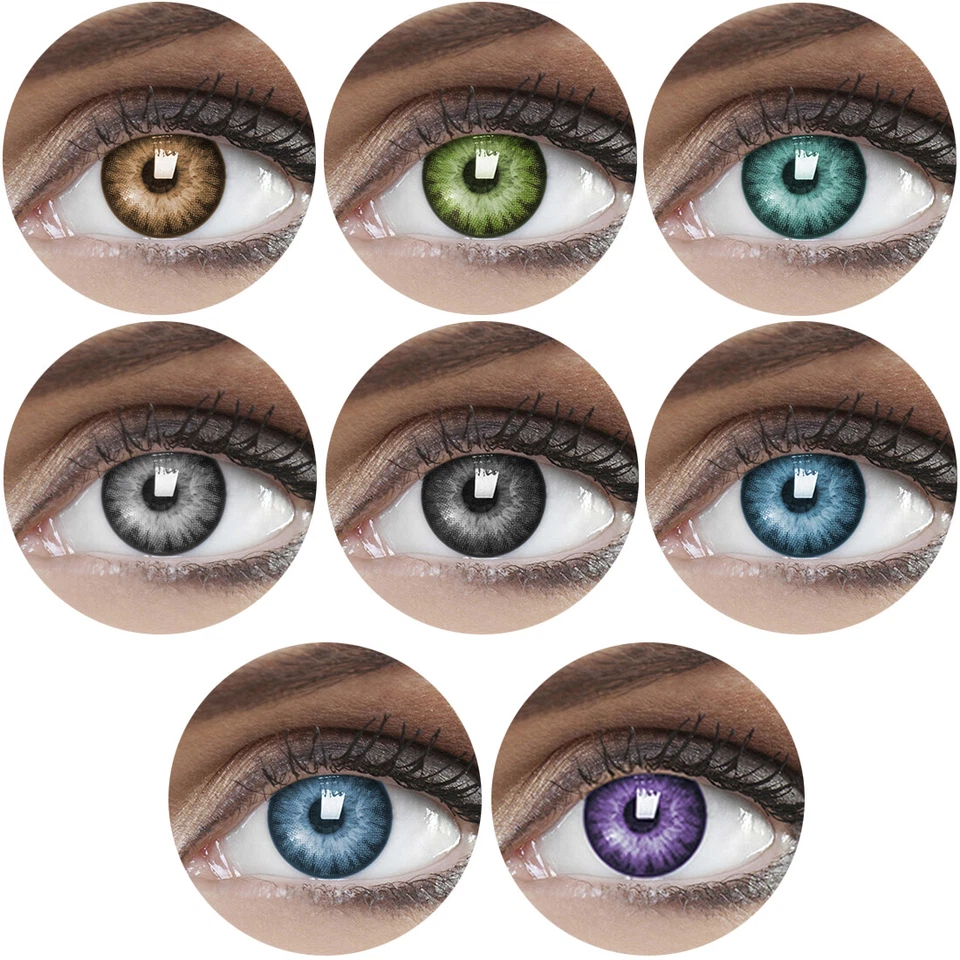 Farbige Kontaktlinsen 1 Paar OHNE oder MIT STÄRKE - Halloween Karneval Fasching