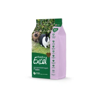 Burgess Excel Light Rabbit Food Nuggets With Mint 1.5kg For Overweight Rabbits