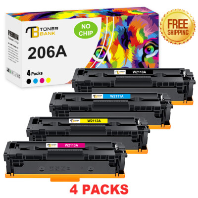W2110A For HP 206A Toner Color LaserJet MFP M283fdw M283cdw M255dw M282nw NoChip
