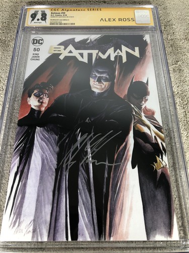 Batman 50 CGC SS 9.8 Alex Ross Art Signed Variant Cover 9/18 Custom Label