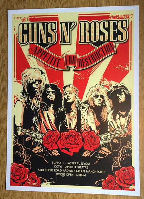 Guns N' Roses ポスター Amazon.com: Guns N Roses Poster 22 x 34in: Prints: Posters