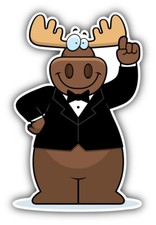 Funny Moose Car Bumper Sticker Decal