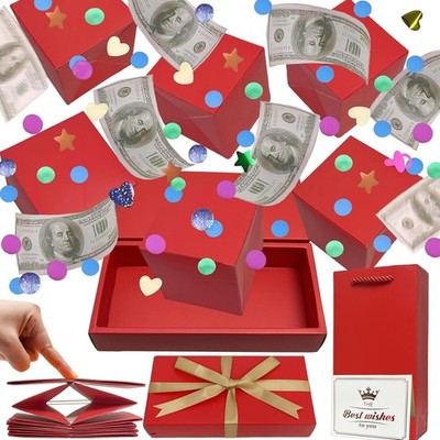 Surprise  Box Explosion for Money, DIY Unique Folding Bouncing Cash Pop Up