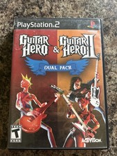Guitar Hero 1 &2 Dual Pack PS2 PlayStation 2 - No Manual - Case & Discs Only