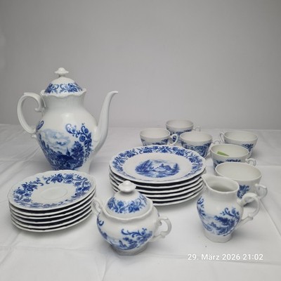 Schumann Arzberg Kaffeeservice Bavaria 6 Pers. Echt Cobalt Porzellan 21 tlg.