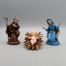 Pesebre de plástico vintage María Jesús José pesebre Italia 3,5" repuesto