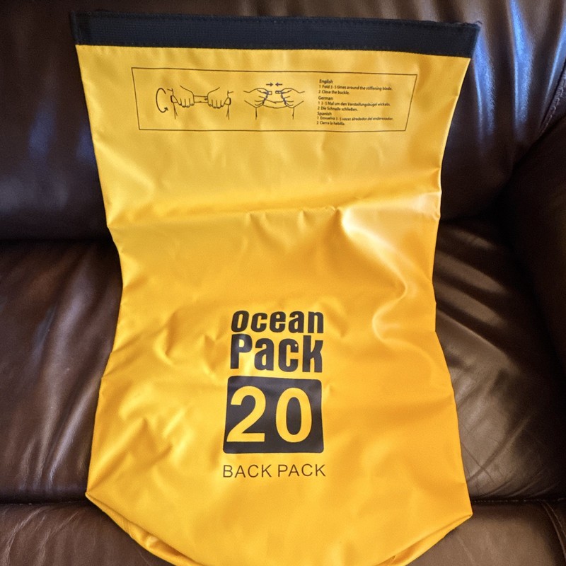 Ocean Pack 20 Waterproof Roll-Top Dry Bag Backpack Yellow MPN 20