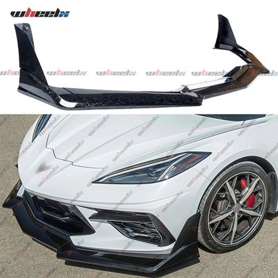 For 20-25 Corvette C8 Z51 STG 3 Winglet Forged Carbon Front Bumper Lip Splitter