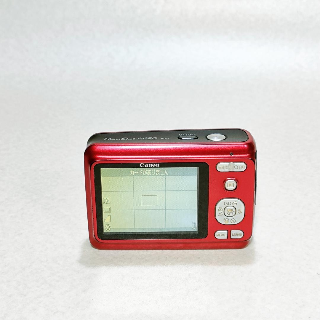 Canon PowerShot A480 Red Compact Digital Camera Tested Working