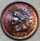 Brilliant Uncirculated 1905 Indian Head Cent, Gorgeously Toned w/ Radiant Luster