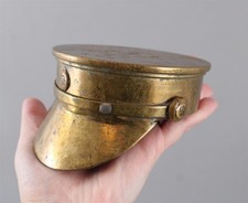 Antique WWI Handmade 1916 Artillery Shell Trench Art British Army Officers Hat