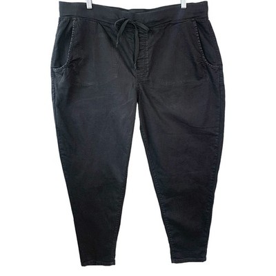 Royalty For Me Tapered Leg Pants Women 3X Black Elastic Waist Pull On Stretchy 