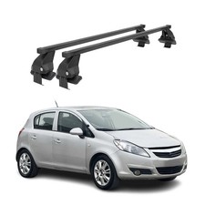Menabo Dachträger für Opel Corsa D 2006-2010 Pre-FL 3tür 50kg Stahl Schwarz 2x