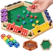 6 Player Shut the Box Wooden Board Games Classic Dice Board Game Family Game Toy