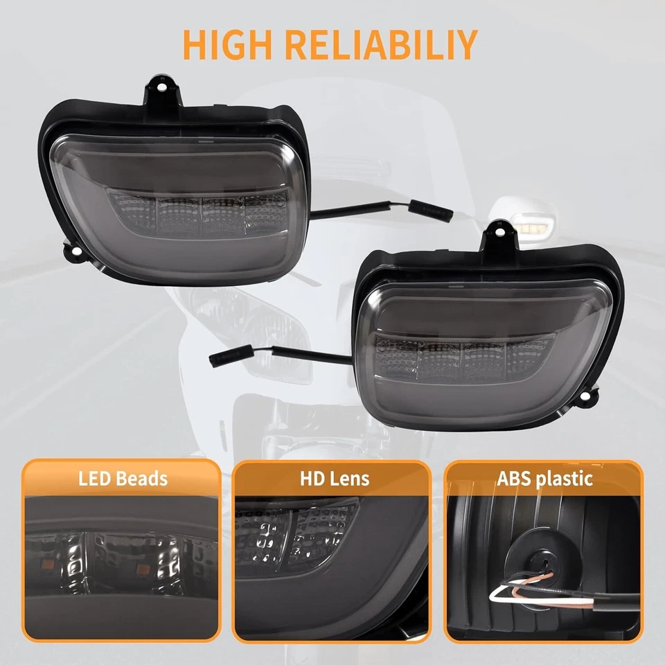 For Honda Goldwing 1800 GL1800 2001-2017 2PCS Front LED Turn Signals Light DRL - Image 4 of 4